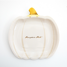 Platos Calabaza 7” – Pack de 8 Platos de Papel con Forma de Calabaza para Halloween y Otoño