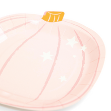 Platos Calabaza Rosa 7” – Platos Decorativos de Cartón para Fiestas de Otoño y Halloween (Pack de 8)