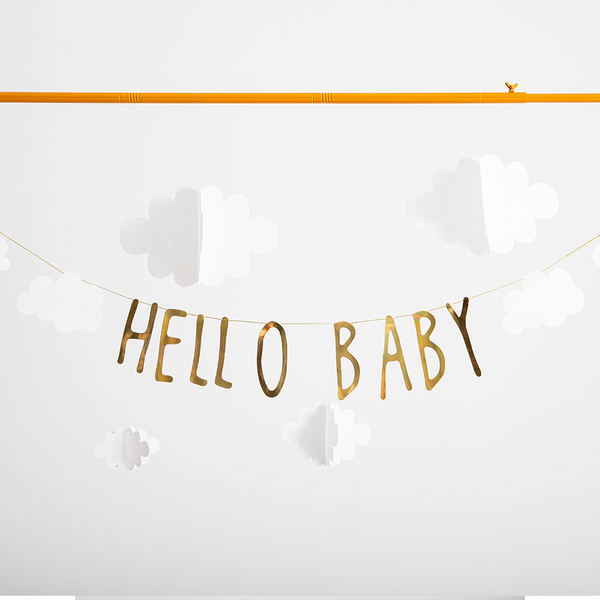 Guirnalda Hello Baby – Guirnalda Decorativa para Baby Shower y Fiestas de Bienvenida
