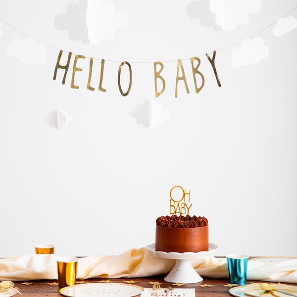 Guirnalda Hello Baby – Guirnalda Decorativa para Baby Shower y Fiestas de Bienvenida