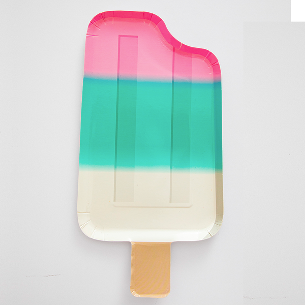 Platos Paleta – Platos de Cartón con Forma de Paleta para Fiestas Infantiles (Pack de 8)
