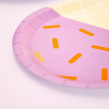 Platos Cono de Helado – Pack de 8 Platos de Papel con Forma de Helado para Fiestas Infantiles