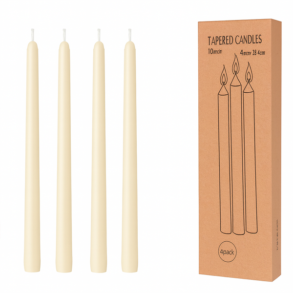 Velas Cónicas Navideñas Blancas (x4)