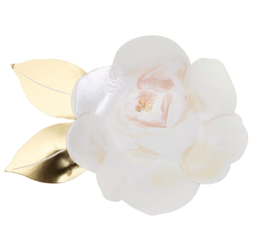 Platos White Rose – Pack de 8 Platos de Papel con Diseño Floral Elegante