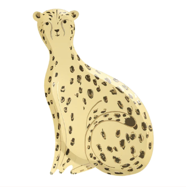 Platos Safari Cheetah – Pack de 8 Platos de Cartón con Diseño de Guepardo para Fiestas Temáticas