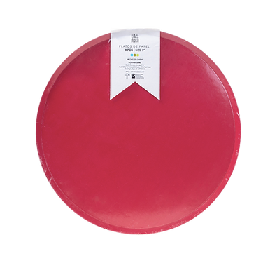 Platos Color Vino – Platos de Cartón para Fiestas en Tamaños Chico 7" y Mediano 9"