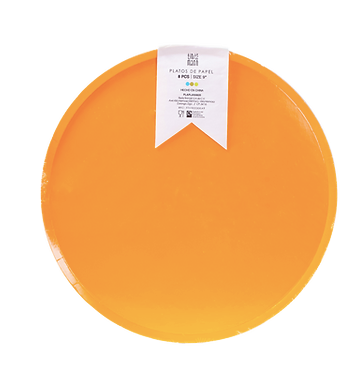 Platos Naranja – Platos de Cartón para Fiestas en Tamaños Chico 7" y Mediano 9"