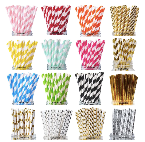 Popotes de Papel Decorativos – Pajillas Ecológicas para Fiestas y Eventos