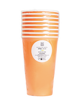 Vasos Grande Naranja – Pack de 8 Vasos de Papel de 16 oz para Fiestas y Eventos Divertidos