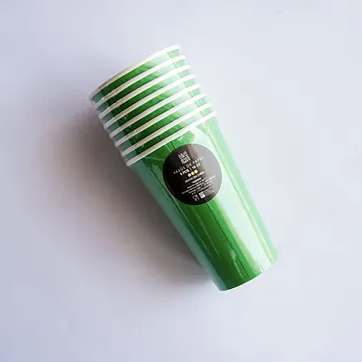 Vasos Grande Verde – Pack de 8 Vasos de Papel de 16 oz para Fiestas y Eventos