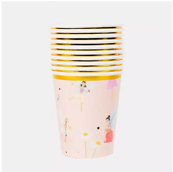 Fairy Cups – Pack de 8 Vasos de Papel con Diseño de Hadas para Fiestas Mágicas