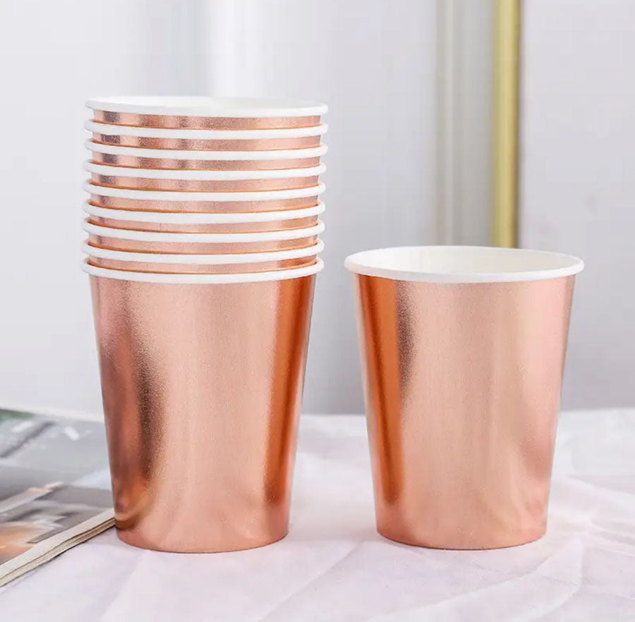 Vasos Chico Rose Gold Metálico Sugar Fun Party Store