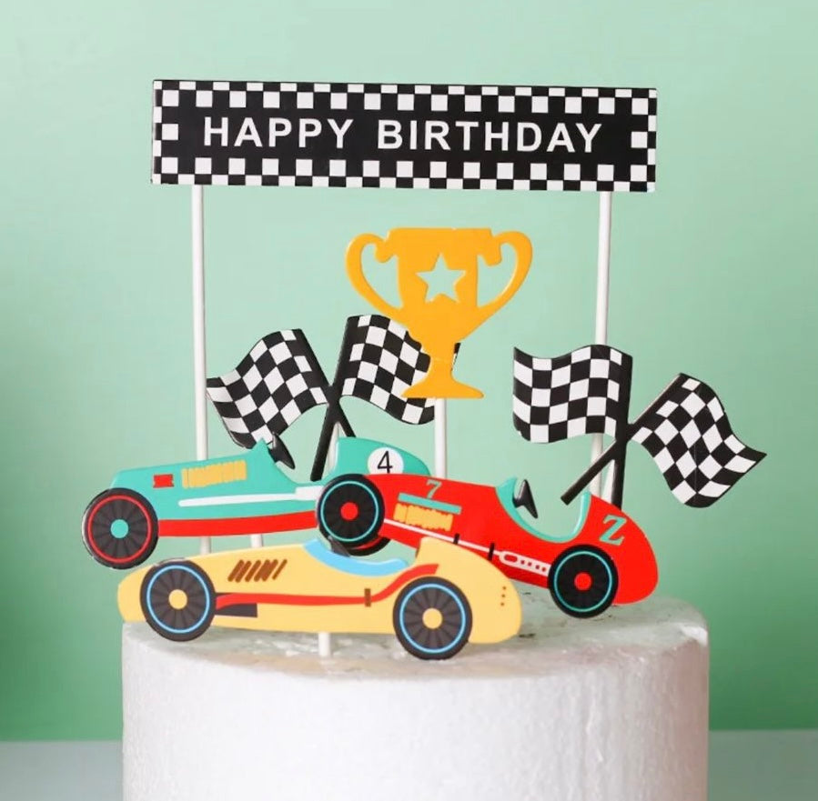Race Cars Cake Topper Sugar Fun Party Store
